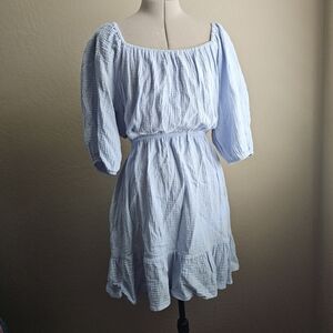 Arula open back puff sleeve dress